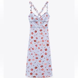 Zara Multicolor Printed Linen Dress